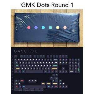 NEW GMK Dots Dark R1 ROUND 1 Base Kit Set Keycap Set Keyset Cherry MX Keyboard